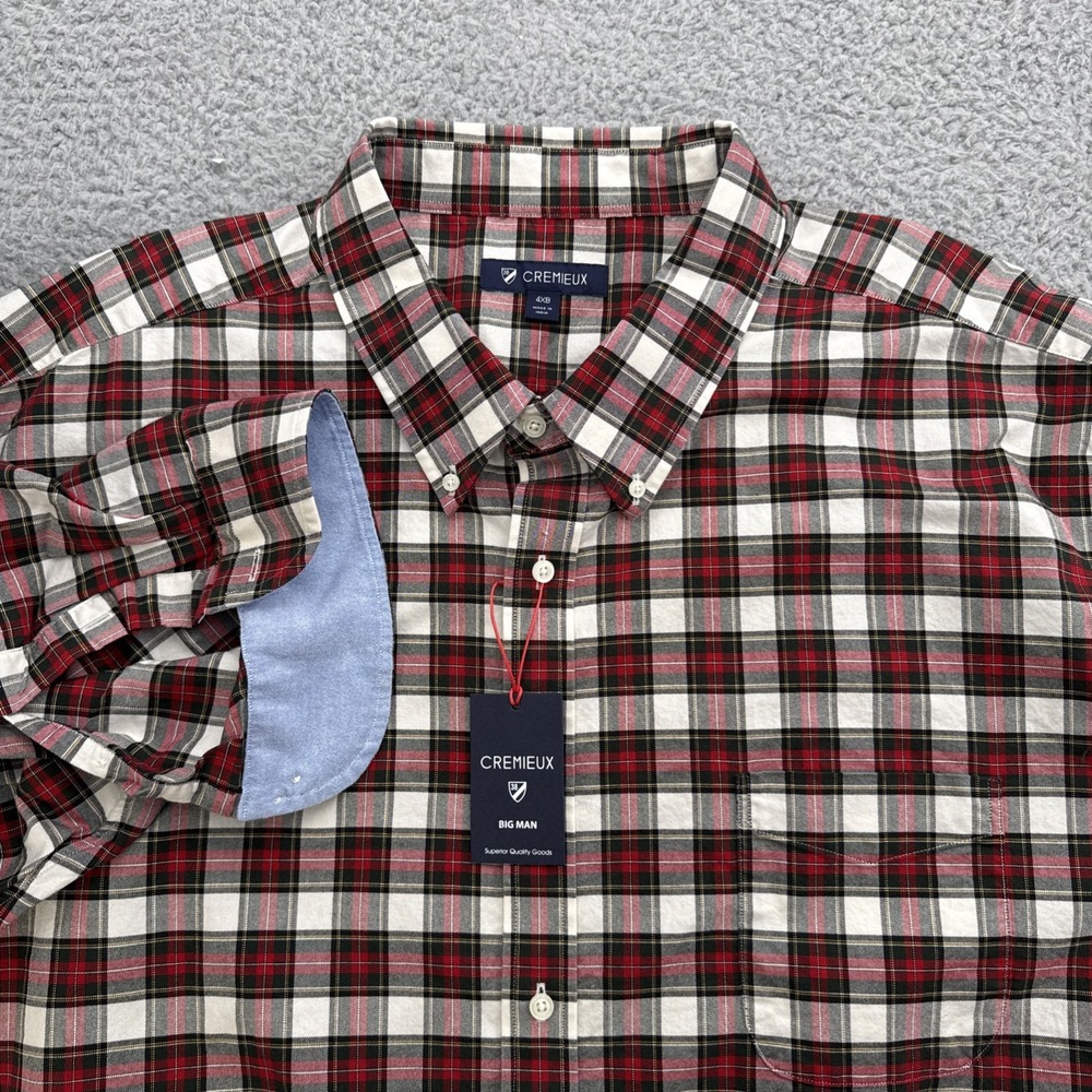 Daniel Cremieux Button Down Mens 4XB Red Plaid Signature Collection Easy Care